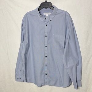 Calvin Klein Men's Light Blue Pinstripe Shirt
